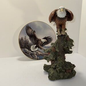 Michael Maiden Majestic Eagle Sculpture and Legacy Plate